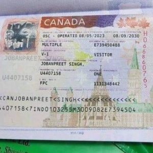 Canada visa sticker