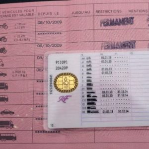 French driver's license back