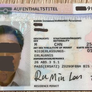 Germany Resident Permit card