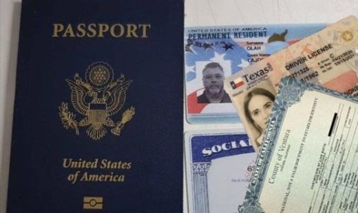 ID card, Passport, DL, SSN, Diploma, Birth certificate, visa